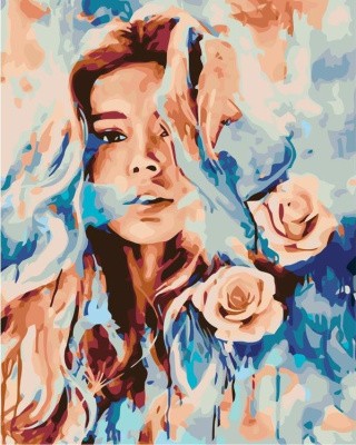 Картина по номерам «Девушка с розами»