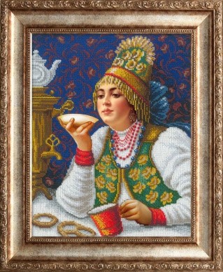 Набор для вышивания «Русская красавица за чаем»
