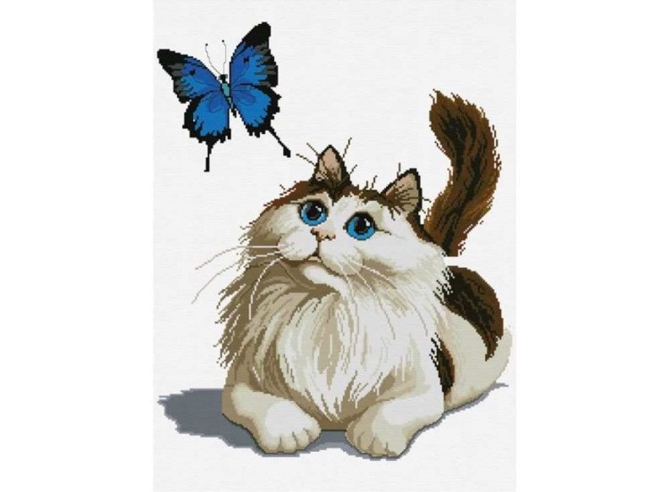 Набор для вышивания «Кошка с бабочкой»