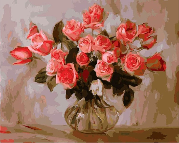Картина по номерам «Коралловые розы»