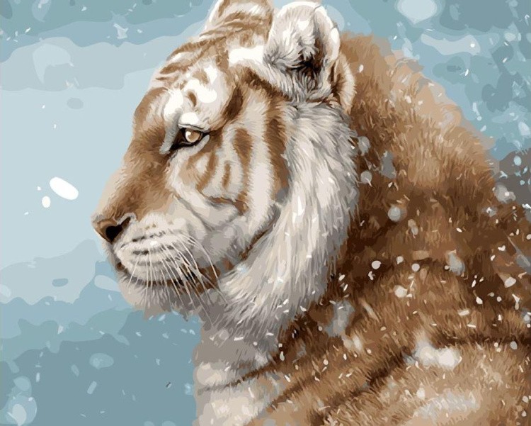 Картина по номерам «Зимний тигр»