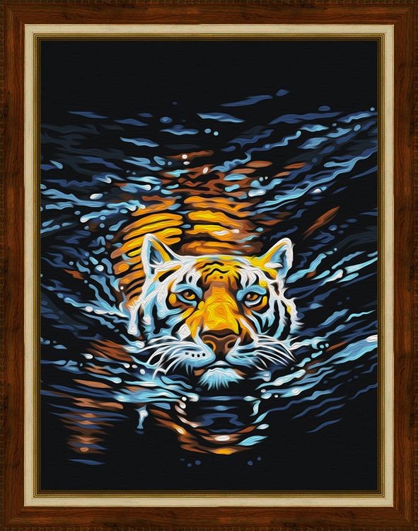 Алмазная вышивка «Плывущий тигр»