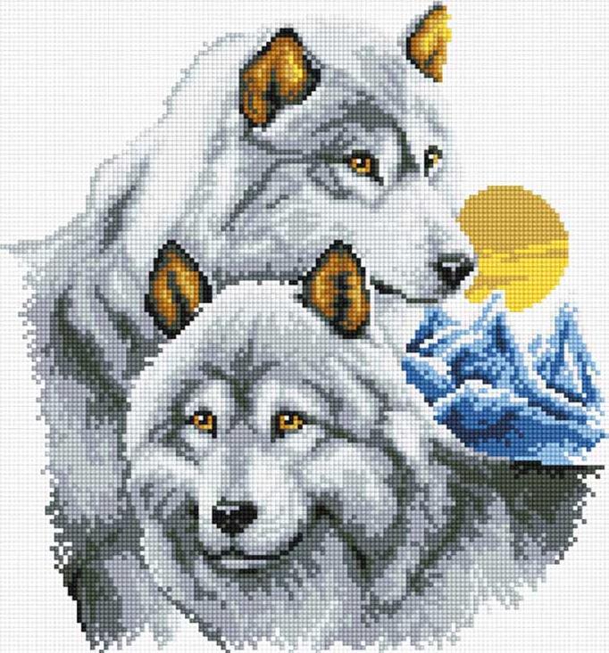 Алмазная вышивка «Нежность волков»