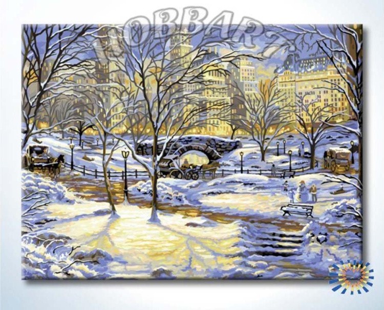 Картина по номерам «Зима в городе»