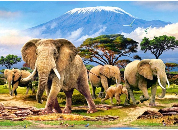 Пазлы «Утро в Килиманджаро»