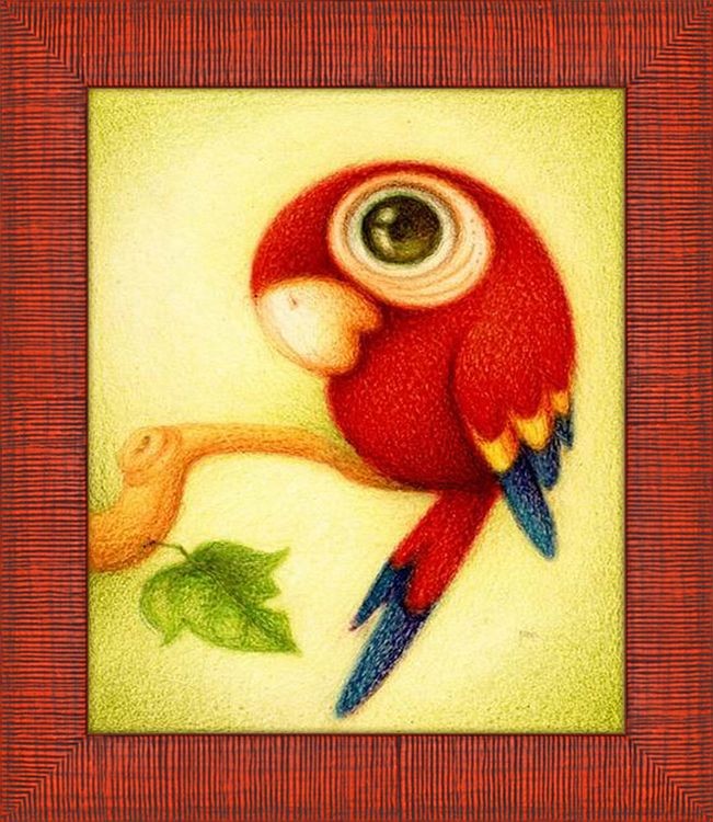 Алмазная вышивка «Красный попугай»