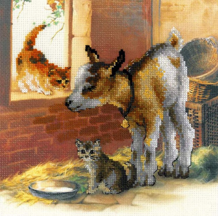 Набор для вышивания «Козленок и котята»
