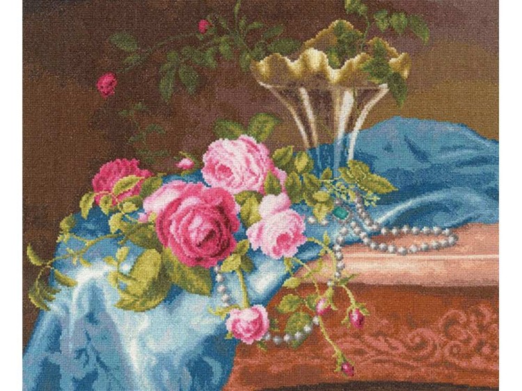 Набор для вышивания «Розы и жемчуг»