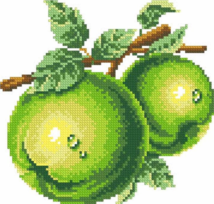 Алмазная вышивка «Зеленые яблоки»
