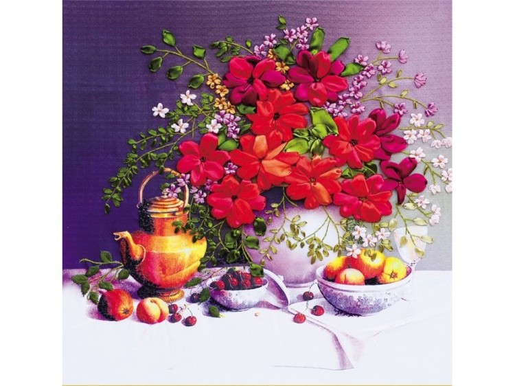 Вышивка лентами «Цветы и фрукты»