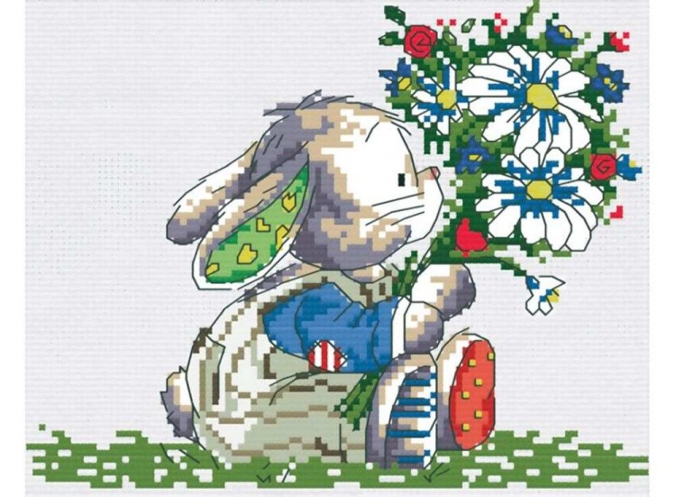 Набор для вышивания «Влюбленный заяц»