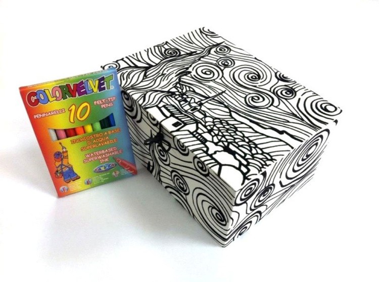 Коробка-раскраска «Ван Гог» + 10 маркеров