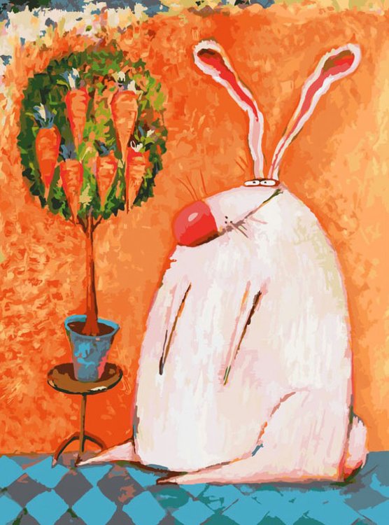 Картина по номерам «Счастливый кролик»
