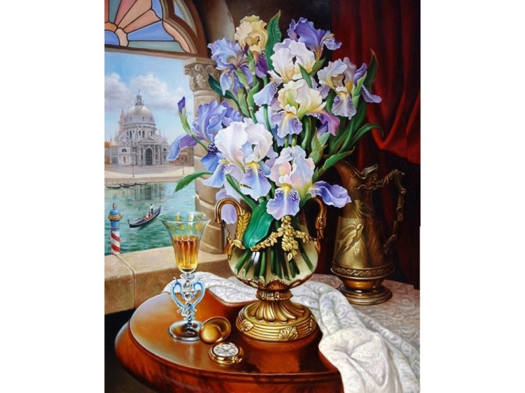 Алмазная картина-раскраска «Венеция за окном»