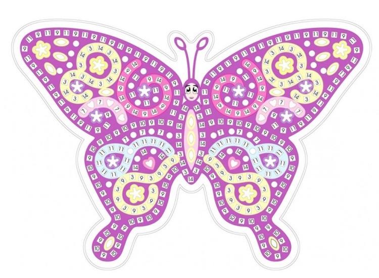 Мозаика из стикеров «Сиреневая бабочка»