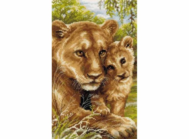 Набор для вышивания «Львица с львенком»
