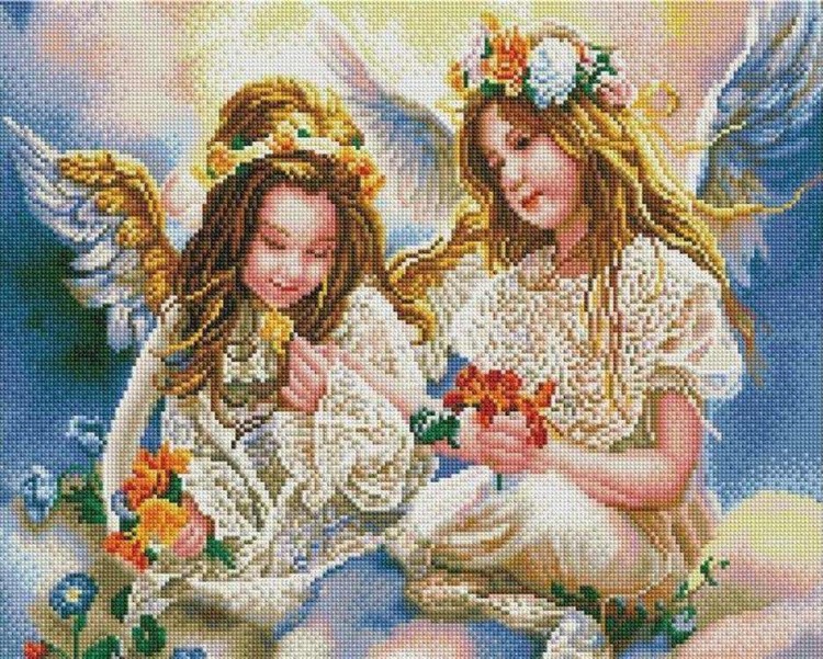 Алмазная вышивка «Девочки-ангелы»