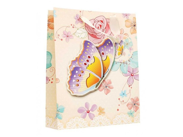 Подарочный пакет «Бабочка в цветах»
