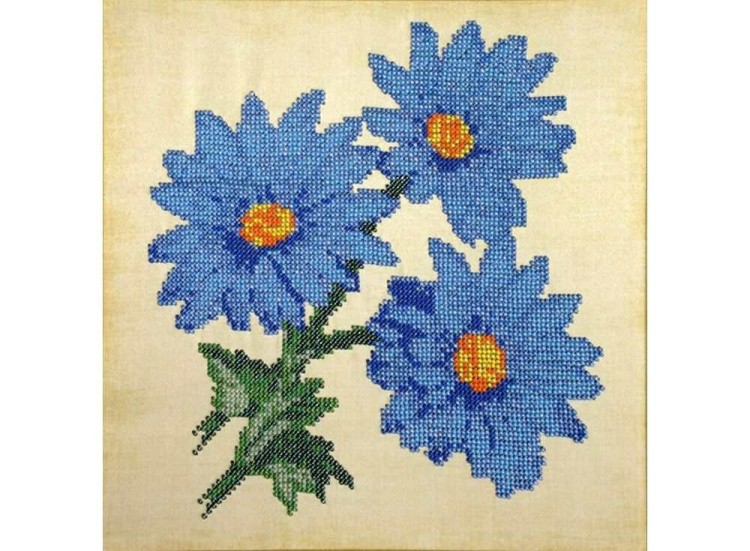 Набор вышивки бисером «Голубые ромашки»