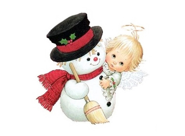 Папертоль «Снеговик и ангел»