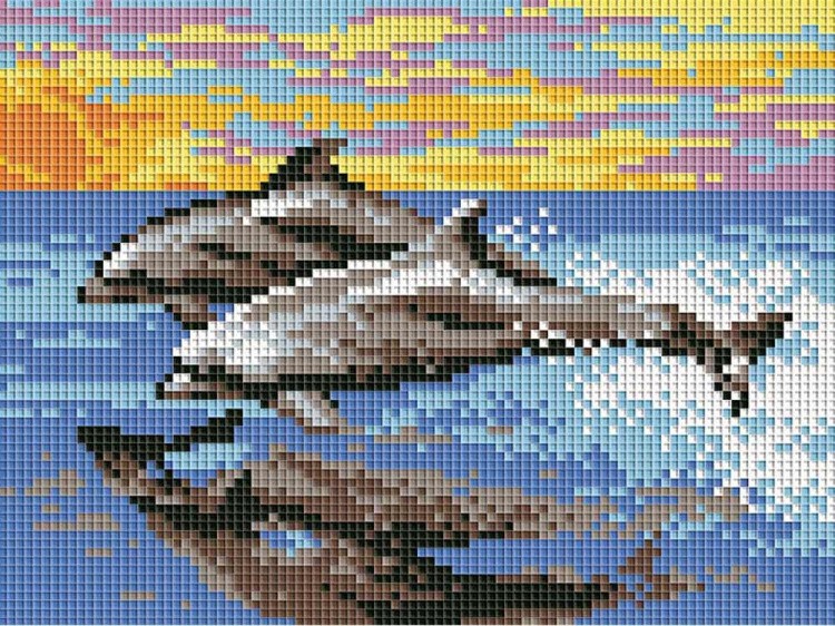 Алмазная вышивка «Игры дельфинов»