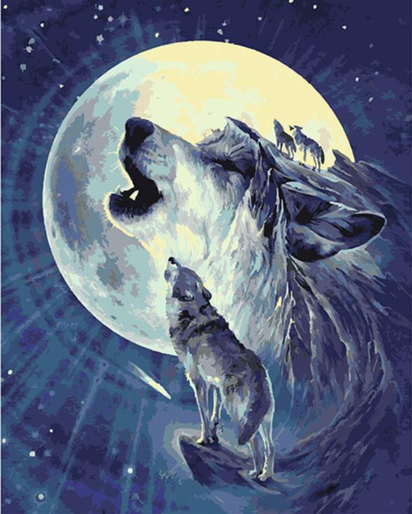 Картина по номерам «Волчье Солнце»