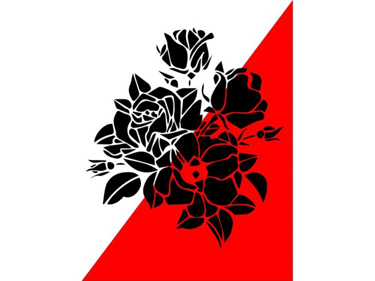 Картина цветным песком «Черные Розы»