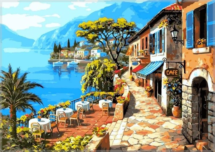 Картина по номерам «В кафе на набережной»