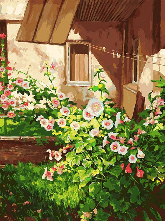 Картина по номерам «Куст шток розы»