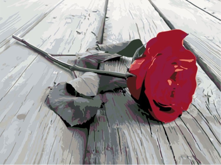 Картина по номерам «Красная роза»