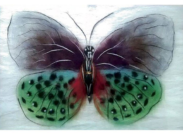 Картина шерстью «Бабочка Баттерфляй»