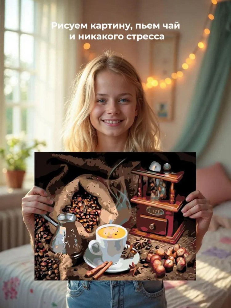 Картина по номерам «Кофейный натюрморт» — картинка 7