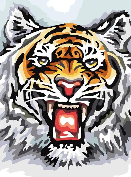 Картина по номерам «Свирепый тигр»