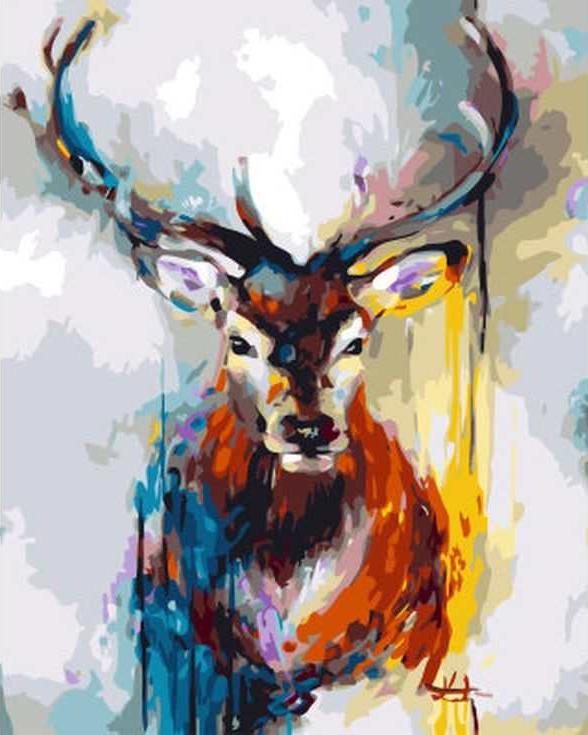 Картина по номерам «Цветной олень»