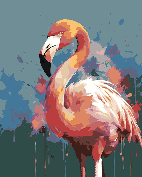 Картина по номерам «Розовый фламинго»