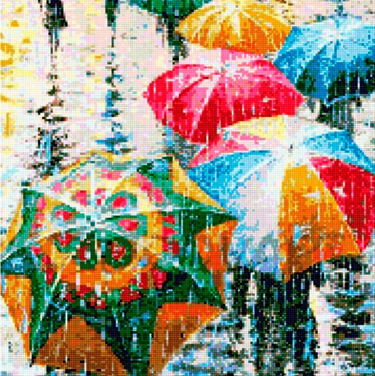 Алмазная вышивка «Разноцветные зонтики»