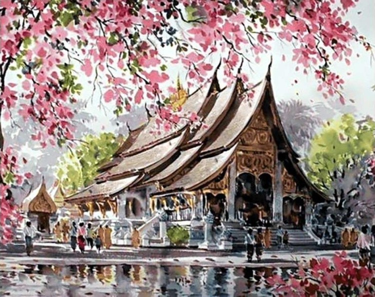 Алмазная вышивка «Пагода»