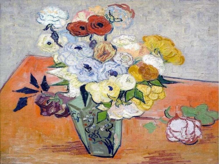 Картина по номерам «Японская ваза с розами и анемонами» Ван Гога