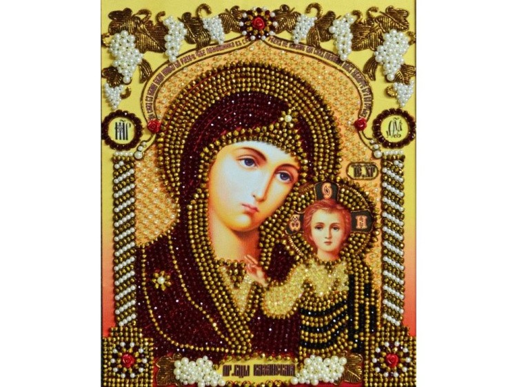 Набор вышивки хрустальными камнями «Богородица Казанская»