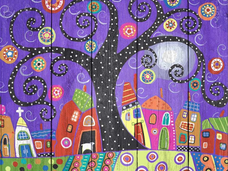 Картина по номерам по дереву Dali «Кудрявое дерево»