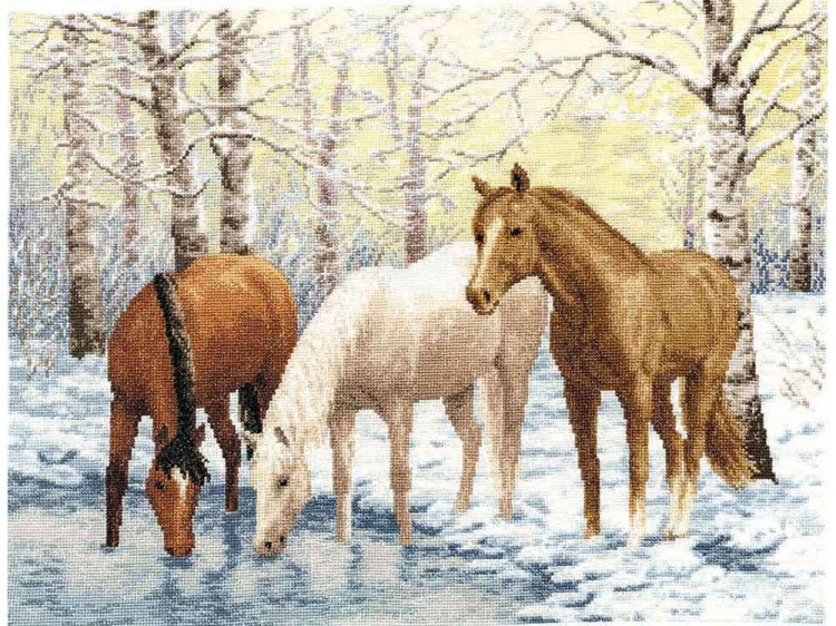 Набор для вышивания «Лошади у реки»