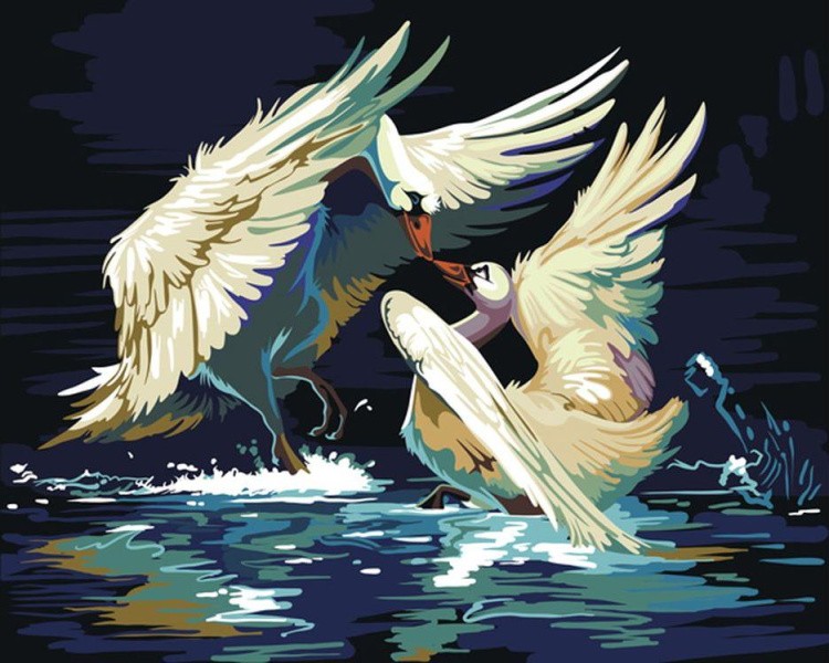 Картина по номерам «Танец лебедей»