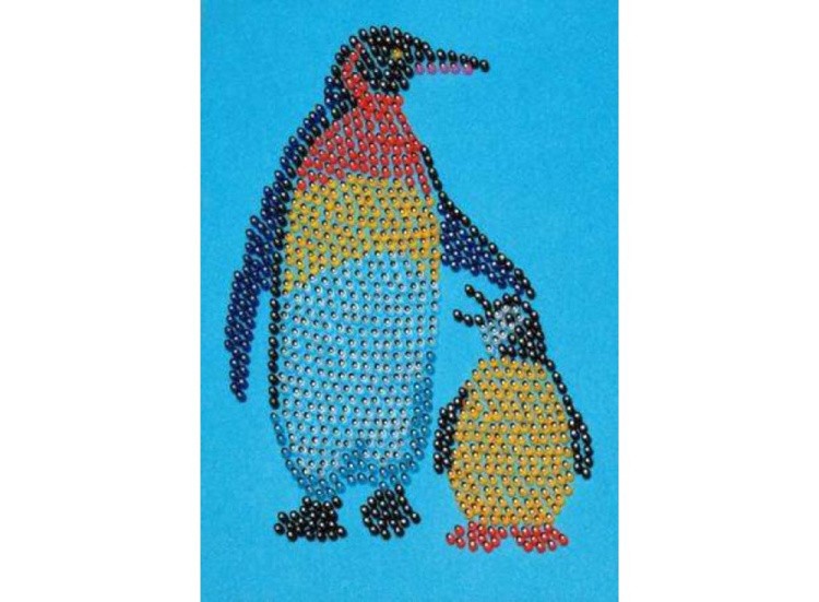 Мозаика из бусин «Пингвины»