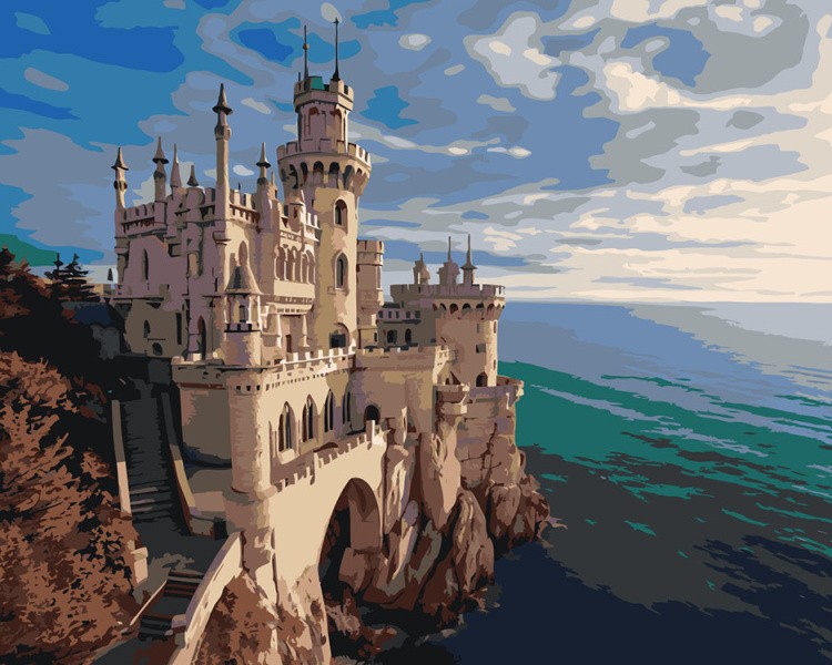 Картина по номерам «Море: Замок на скалистом берегу 2»