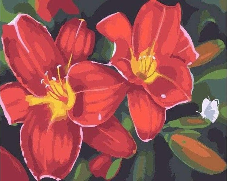 Картина по номерам «Садовые лилии»