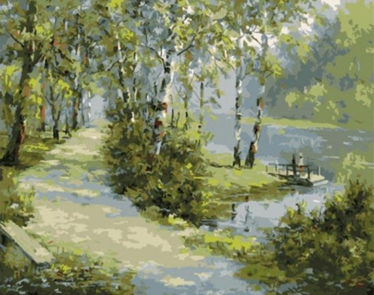 Картина по номерам «На берегу реки»