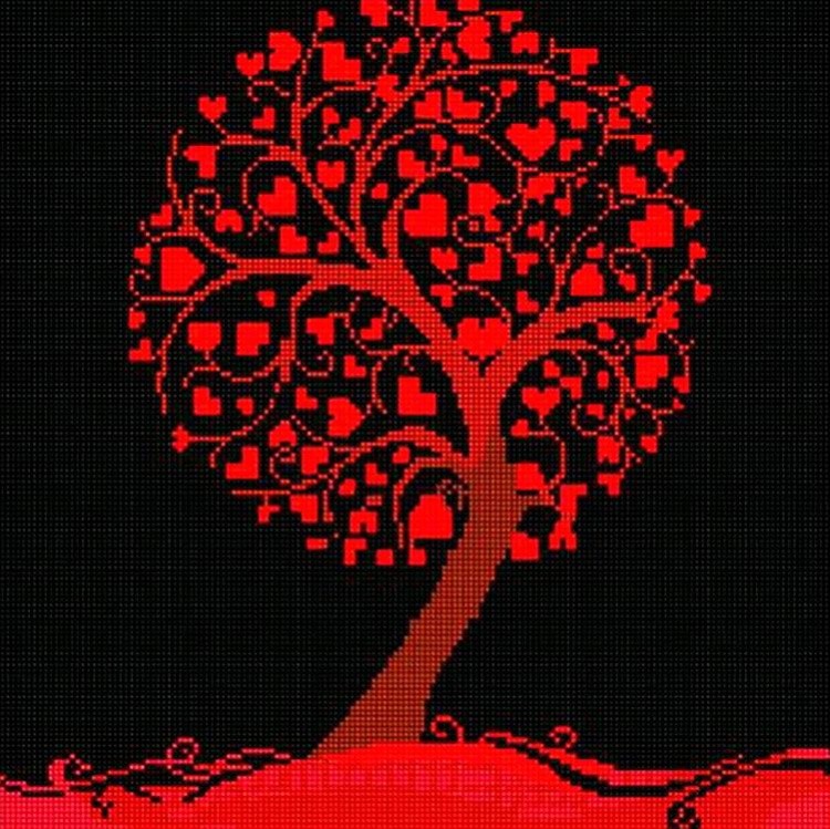 Алмазная вышивка «Красное абстрактное дерево»