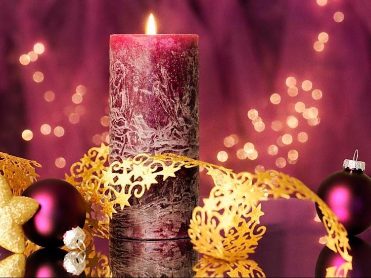 Алмазная вышивка «Новогодняя свеча»