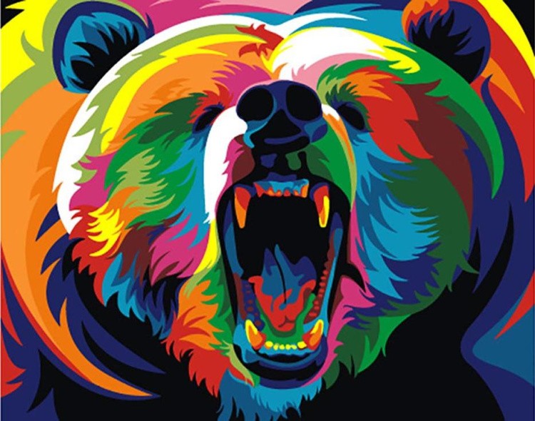 Картина по номерам «Радужный медведь»