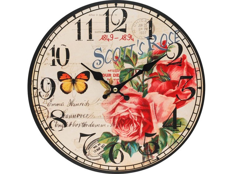 Часы настенные «Розовый куст»